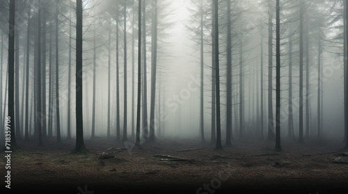  a forest filled with lots of tall trees in the middle of a forest filled with lots of tall pine trees.