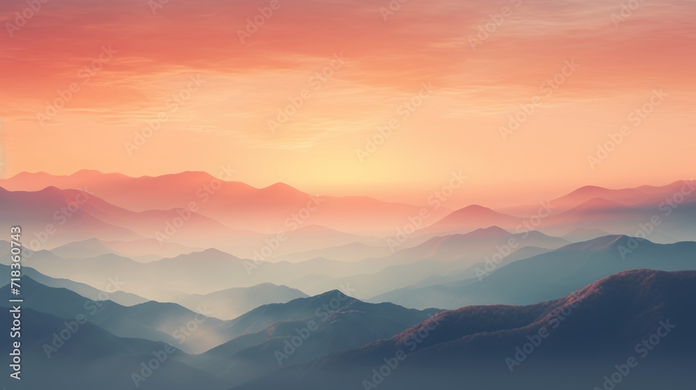  a view of a sunset over a mountain range from a bird's - eye view of a mountain range.