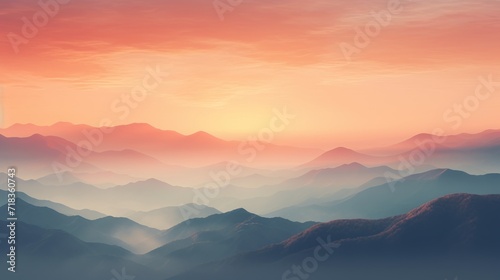 a view of a sunset over a mountain range from a bird s - eye view of a mountain range.