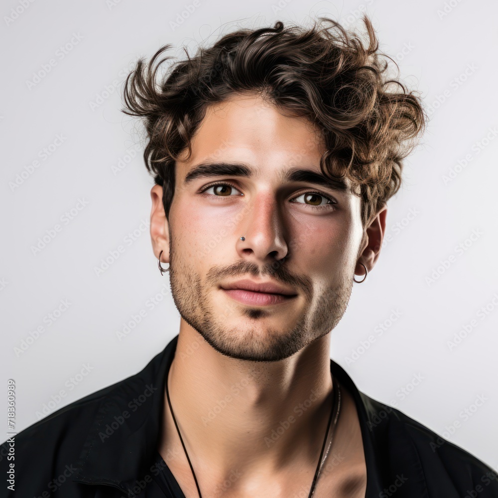 Beautiful model boy-man in a plain white studio, softly light. Suitable for diverse commercial projects Beautiful model boy-man in a plain white studio, softly light. Suitable for diverse commercial projects