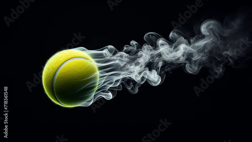 Tennis Ball Speed Captured in Ethereal Smoke Trail © ANDREY PROFOTO