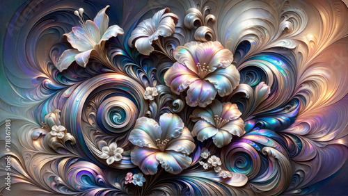 Whimsical Flowers Shimmering with Pearlescent Hues