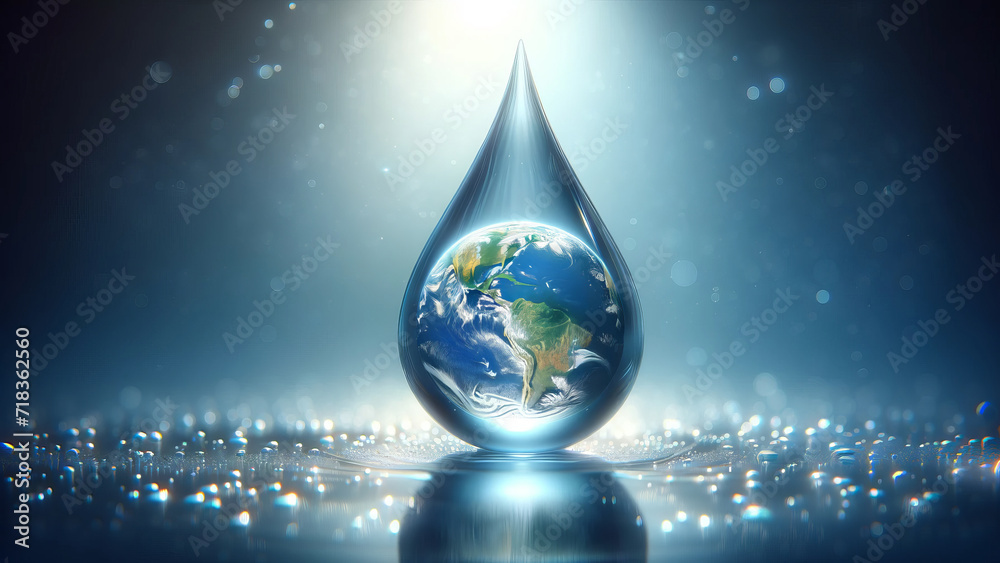 Conservation Concept Planet in a Water Droplet Conservation Concept Planet in a Water Droplet