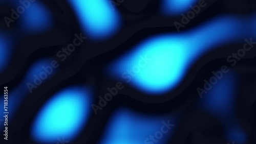 animation of soft wave surface with depp black and toxic blue colours, 4K abstract slow motion animation with 3D displacement effect, background template photo