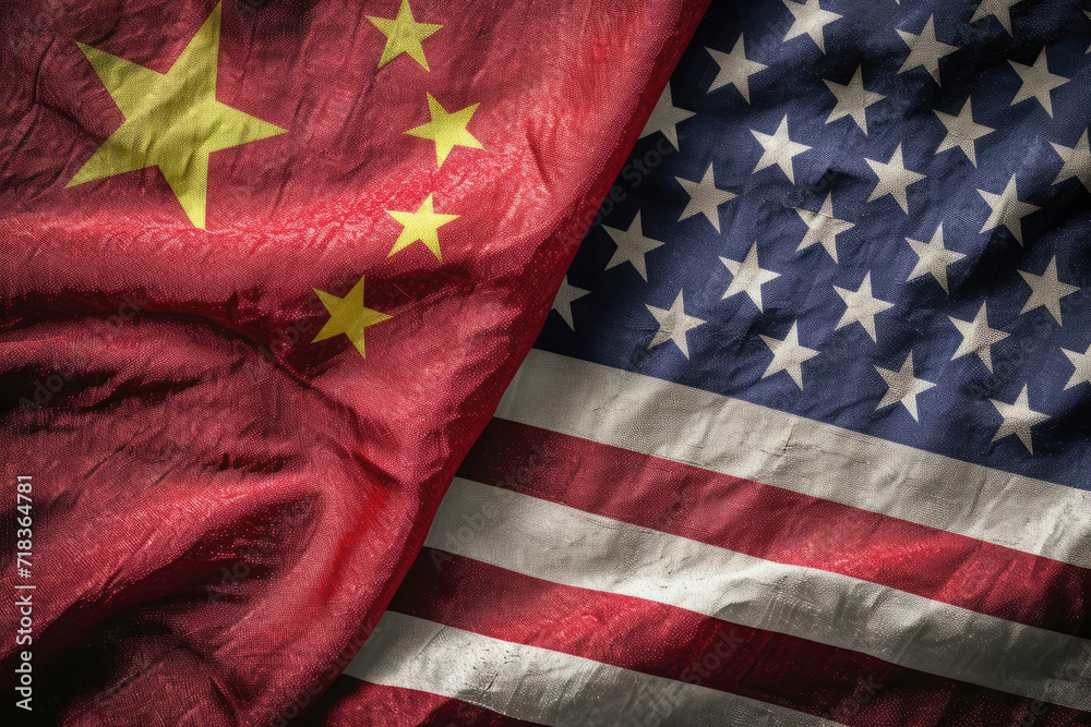 Concept of USA and China competition and economic trade war. Travel and partnership concept Concept of USA and China competition and economic trade war. Travel and partnership concept