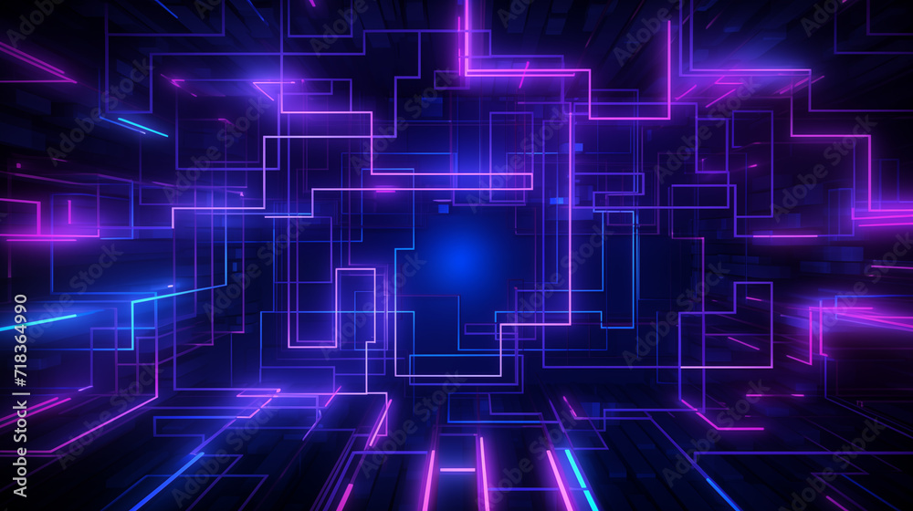 Neon Circuitry Abstract Background