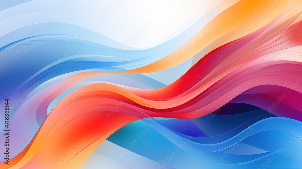 Fototapeta premium a multicolored abstract background with wavy lines on the bottom of the image and on the bottom of the image is an orange, blue, red, yellow, pink, orange, and blue, and white wavy wave.
