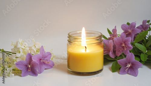 Organic herbal aromatherapy candle for relaxation and nature s beauty