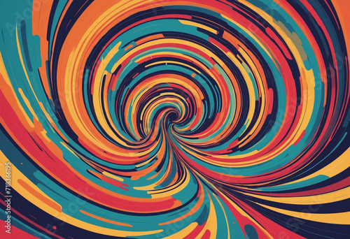 Vibrant Psychedelic Abstract Swirls - Retro Poster Design
