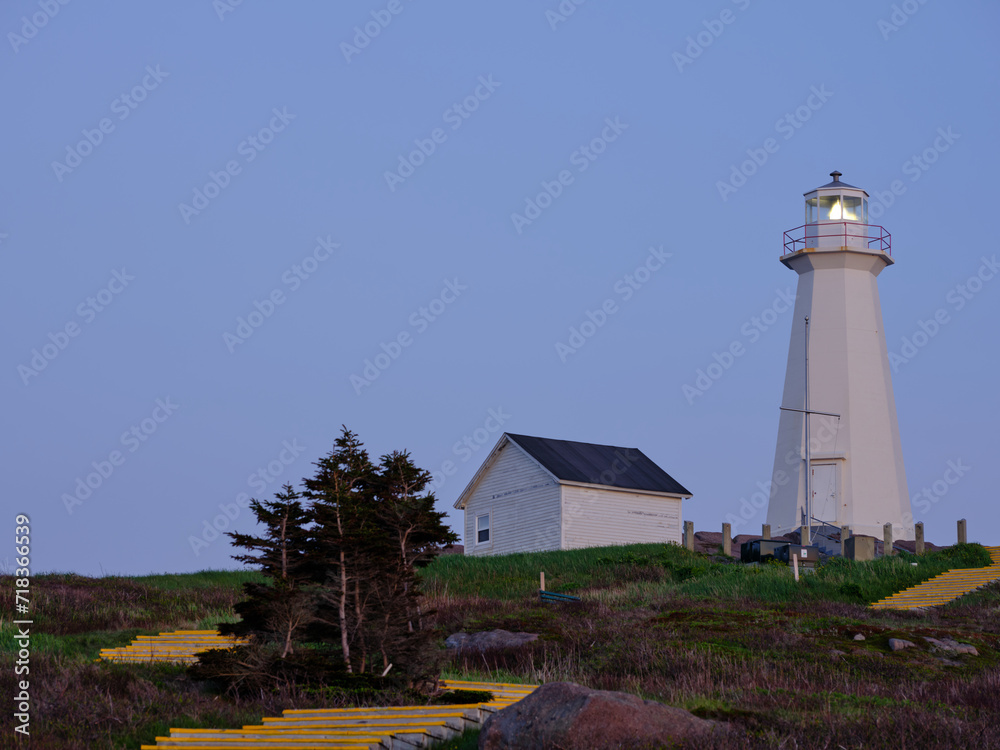 The new Concrete tower of the Cape Spear Lighthouse on Canada's most easterly point on the island of Newfoundland