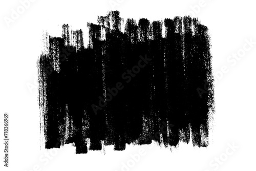 Abstract black brush stroke textured background. Distressed thick grunge paintbrush texture for expressive design, banner