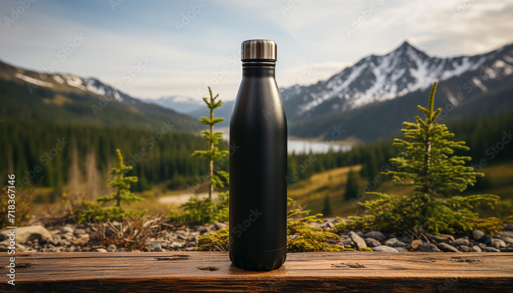 Mountain range, forest, and meadow create a tranquil outdoor landscape generated by AI Mountain range, forest, and meadow create a tranquil outdoor landscape generated by AI
