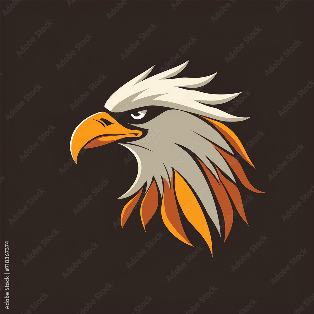 Obraz premium Flat vector logo of a stylized eagle