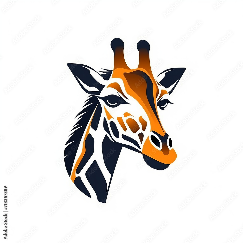 Giraffe logo design, vector, white background