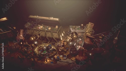 Closeup on treasure and luxury vintage accessories photo