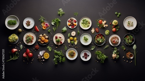  a table topped with lots of bowls filled with different types of salads and veggies next to each other.