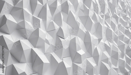 3D geometric design in white, abstract background