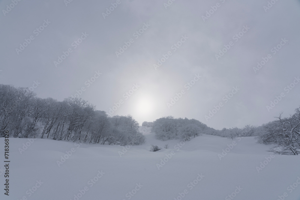 雪山と太陽 雪山と太陽