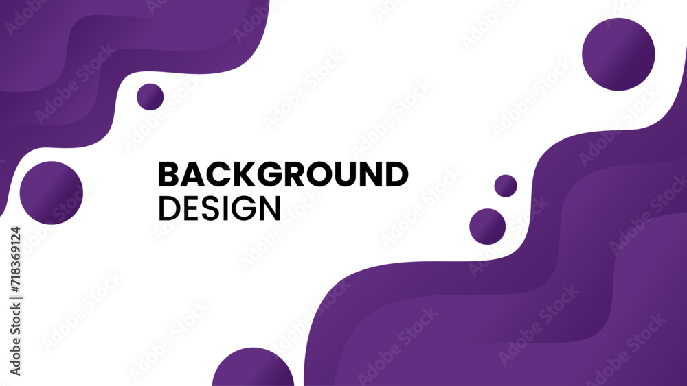 Fototapeta premium Purple modern background design. Creative banner design with wave shapes for template. Simple horizontal banner.