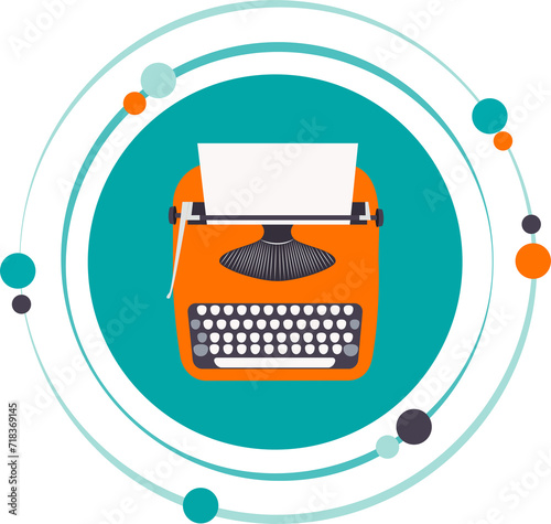 Old fashioned typewriter graphic icon symbol