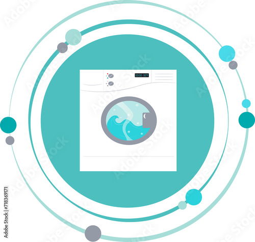 Clothes washer appliance isolated graphic icon symbol
