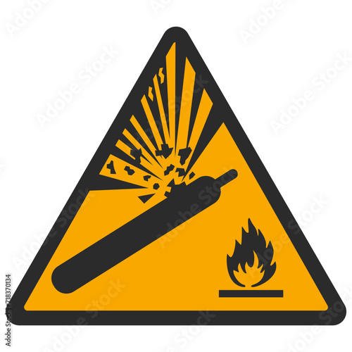 WARNING PICTOGRAM, PRESSURIZED CYLINDER ISO 7010 - W029, SVG