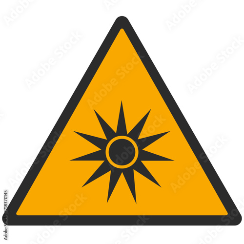 WARNING PICTOGRAM, OPTICAL RADIATION ISO 7010 - W027, SVG
