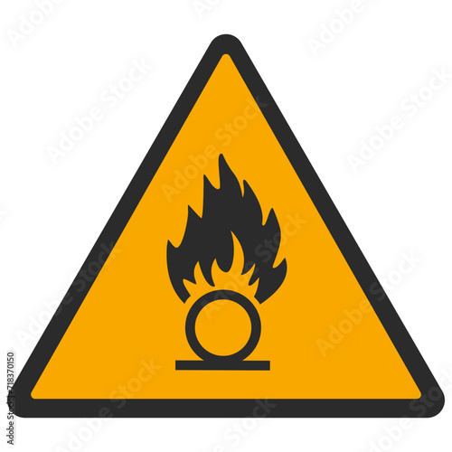 WARNING PICTOGRAM, OXIDIZING SUBSTANCE ISO 7010 - W028, SVG