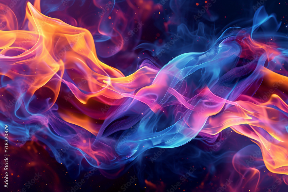 Colorful neon fire flame background banner or header 