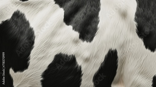 Close up of spotted cow hair skin texture background. Animal fur for print, fashion, banner photo
