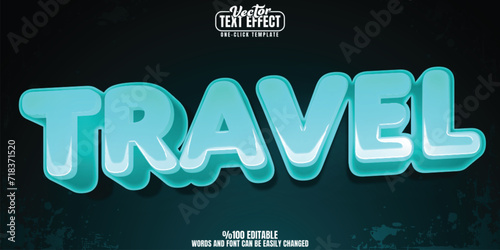 Travel editable text effect, customizable journey and trip 3D font style