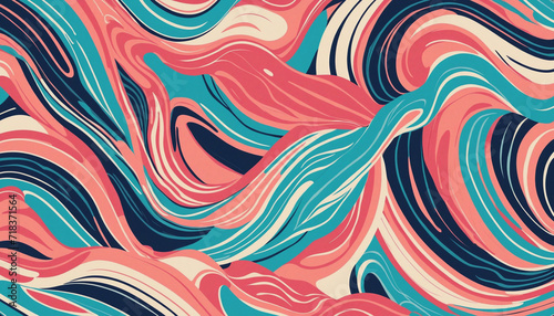 Playful pink squiggle pattern for kids or trendy design with basic shapes. Simple doodle wallpaper print.