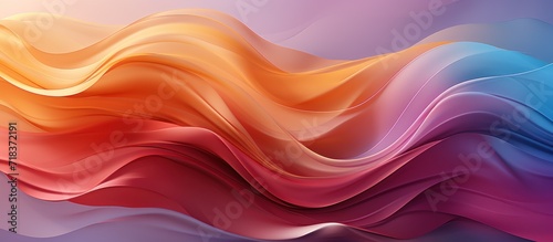 3d render, abstract colorful background with smooth lines, waves.