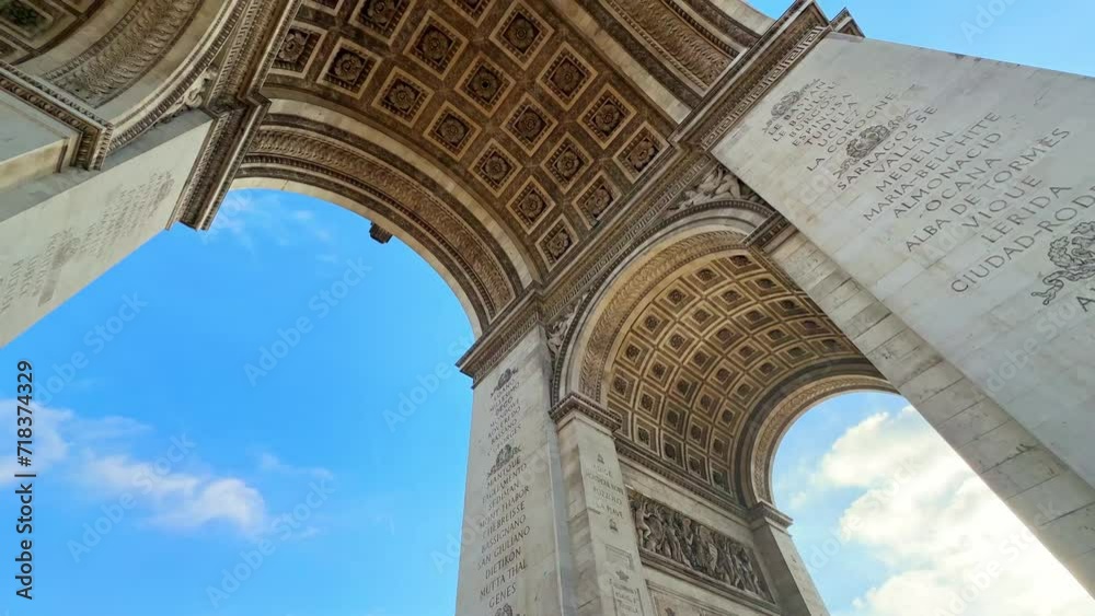Paris, France, Arch Of Triumph And Champs Elysees. Travel destination, sightseeing, walking tour