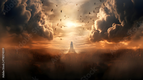 Sky opening and Jesus coming back as lord