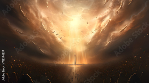 Sky opening and Jesus coming back as lord