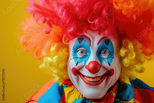 Portrait of a happy colorful clown