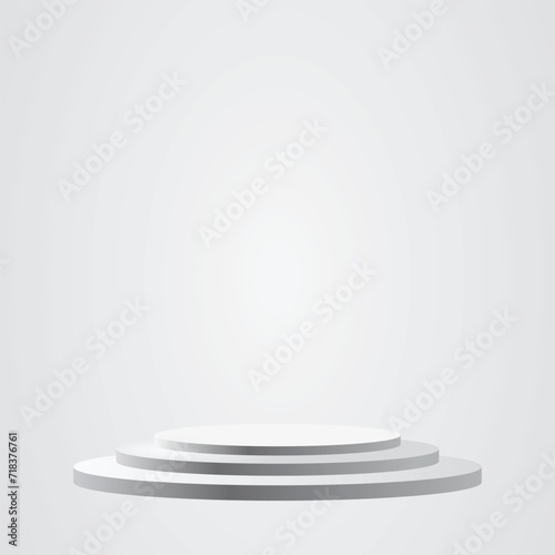 white product round stage on light background