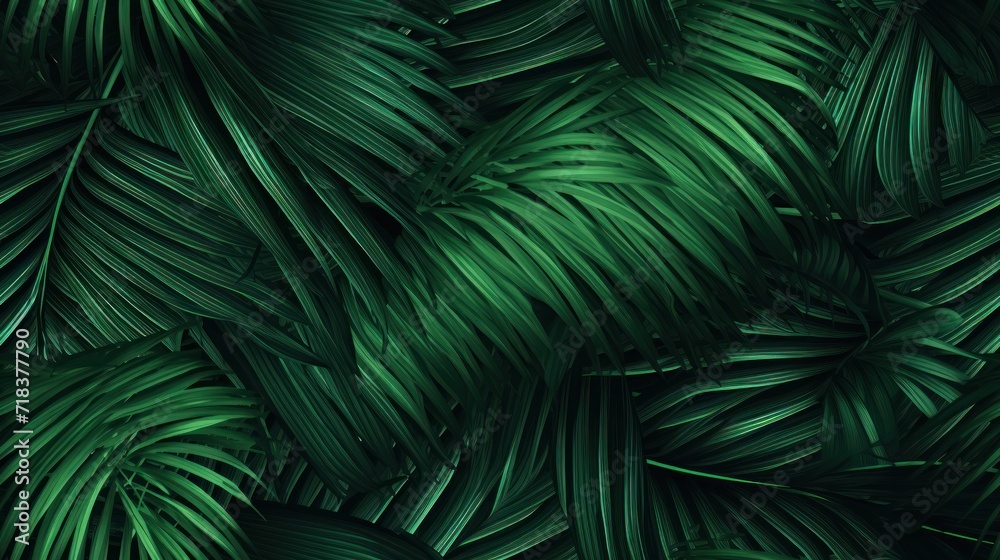 a bunch of green leaves that are very close to each other on a dark background with a light reflection on the top of the leaves. a bunch of green leaves that are very close to each other on a dark background with a light reflection on the top of the leaves.