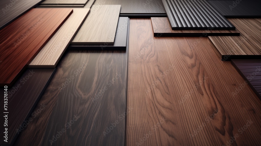 a variety of wood flooring samples with different colors and sizes of
