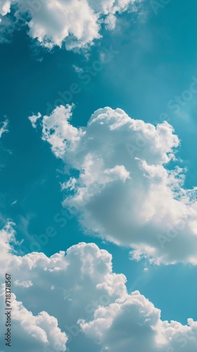 Sky blue clouds wallpaper cloudy. © Absent Satu