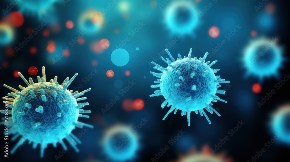 Flu. Flu Concept. Flu Virus. Virus. Pandemic Concept. Epidemic Concept. virus 3d illustration. Coronavirus. Covid 19. - obrazy, fototapety, plakaty 