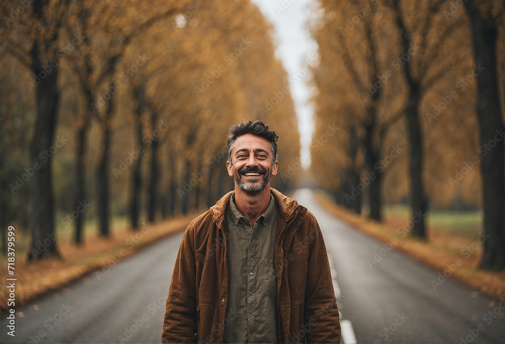 man smiling on road man smiling on road