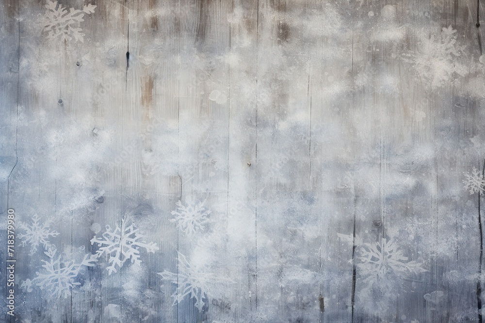 Weathered and Frost-Kissed Wood Texture Background for a Wintery Ambiance