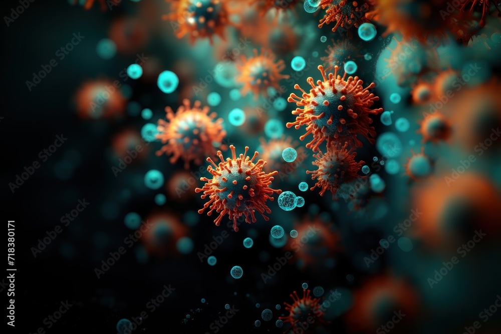 Flu. Flu Concept. Flu Virus. Virus. Pandemic Concept. Epidemic Concept. virus 3d illustration. Coronavirus. Covid 19.