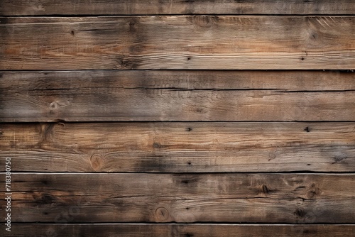 Distressed Wood Plank Background with Worn Texture, Visible Knots, and Weathered Cracks