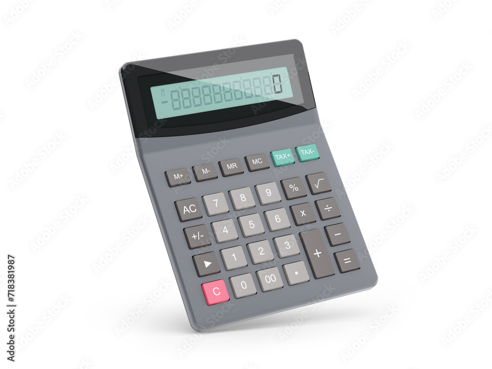 Calculator isolated on white, 3d illustration Calculator isolated on white, 3d illustration