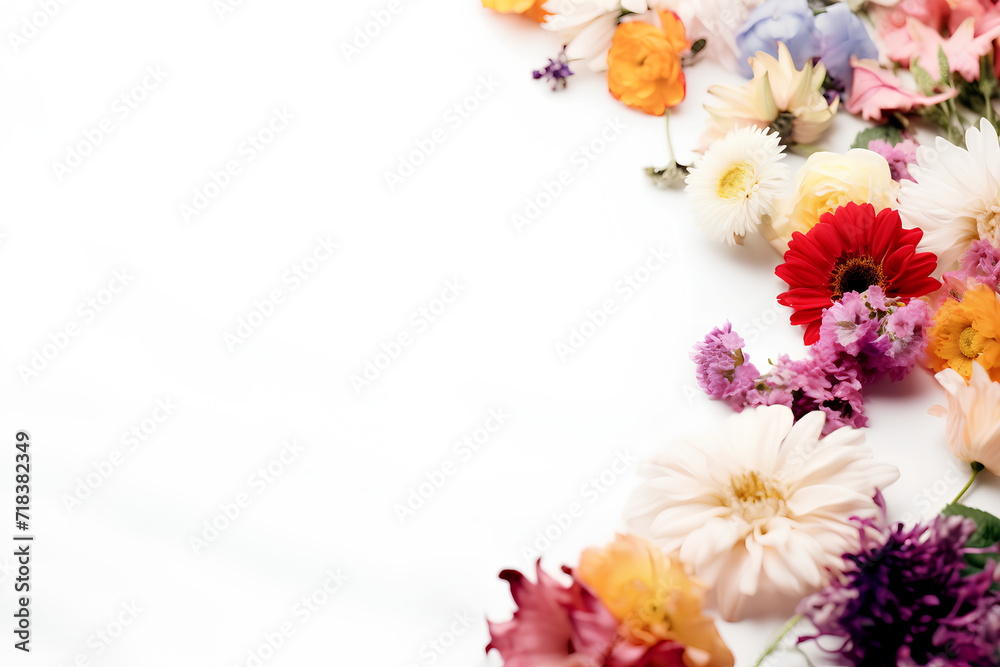 flowers on white