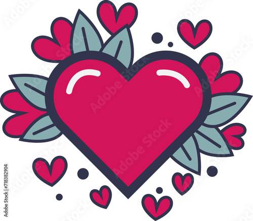 Unique heart shape, Fun heart icon, Cute red heart flower