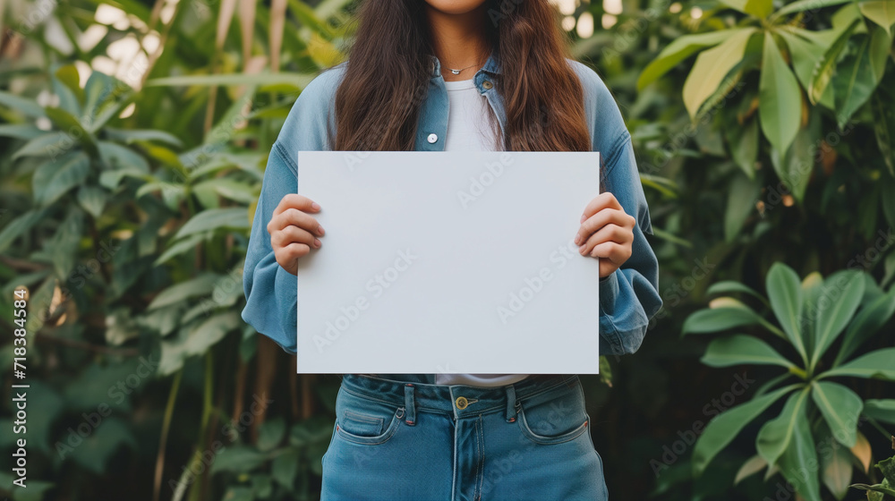 woman holding a white canvas outside - Canvas Mockup woman holding a white canvas outside - Canvas Mockup